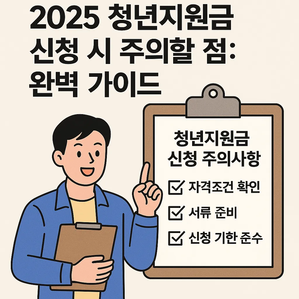 2025 청년지원금 신청 시 주의할 점