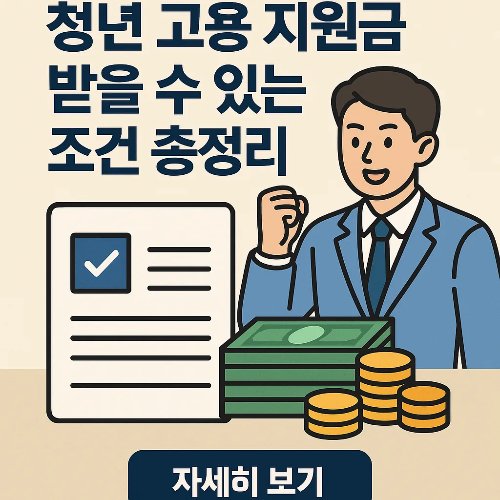 청년 고용 지원금 받을 수 있는 조건 총정리