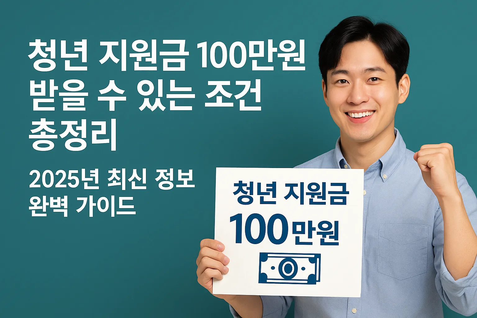 청년 지원금 100 만원 받을 수 있는 조건 총정리
