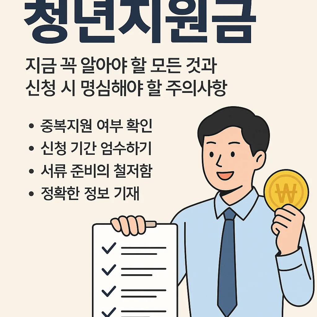 청년지원금 신청 신청 시 주의할 점