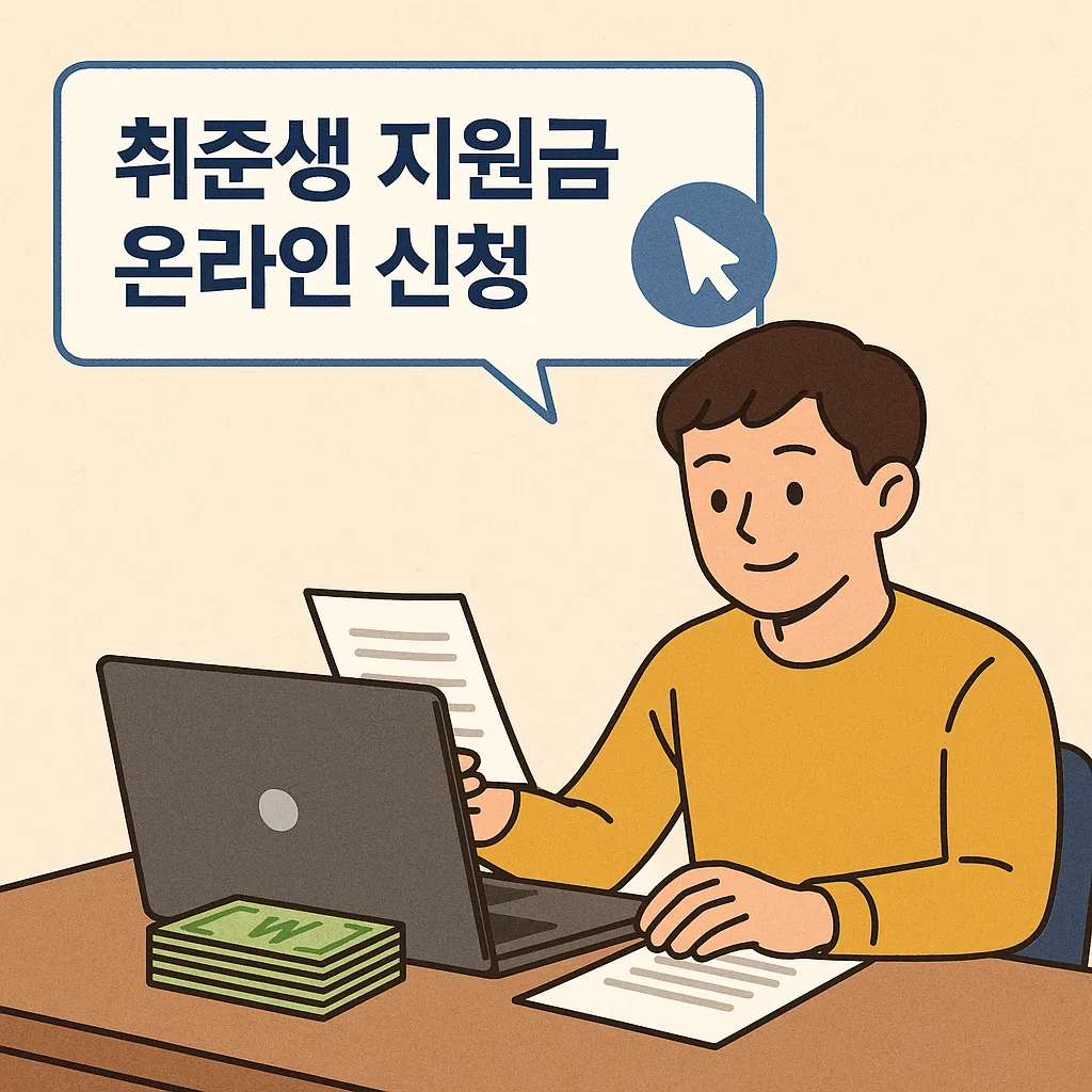 취 준생 지원금 온라인으로 신청하는 방법
