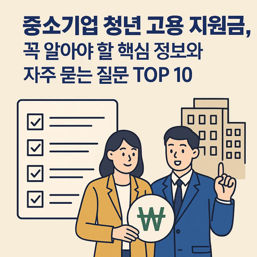 중소기업 청년 고용 지원금 자주 묻는 질문 BEST 10