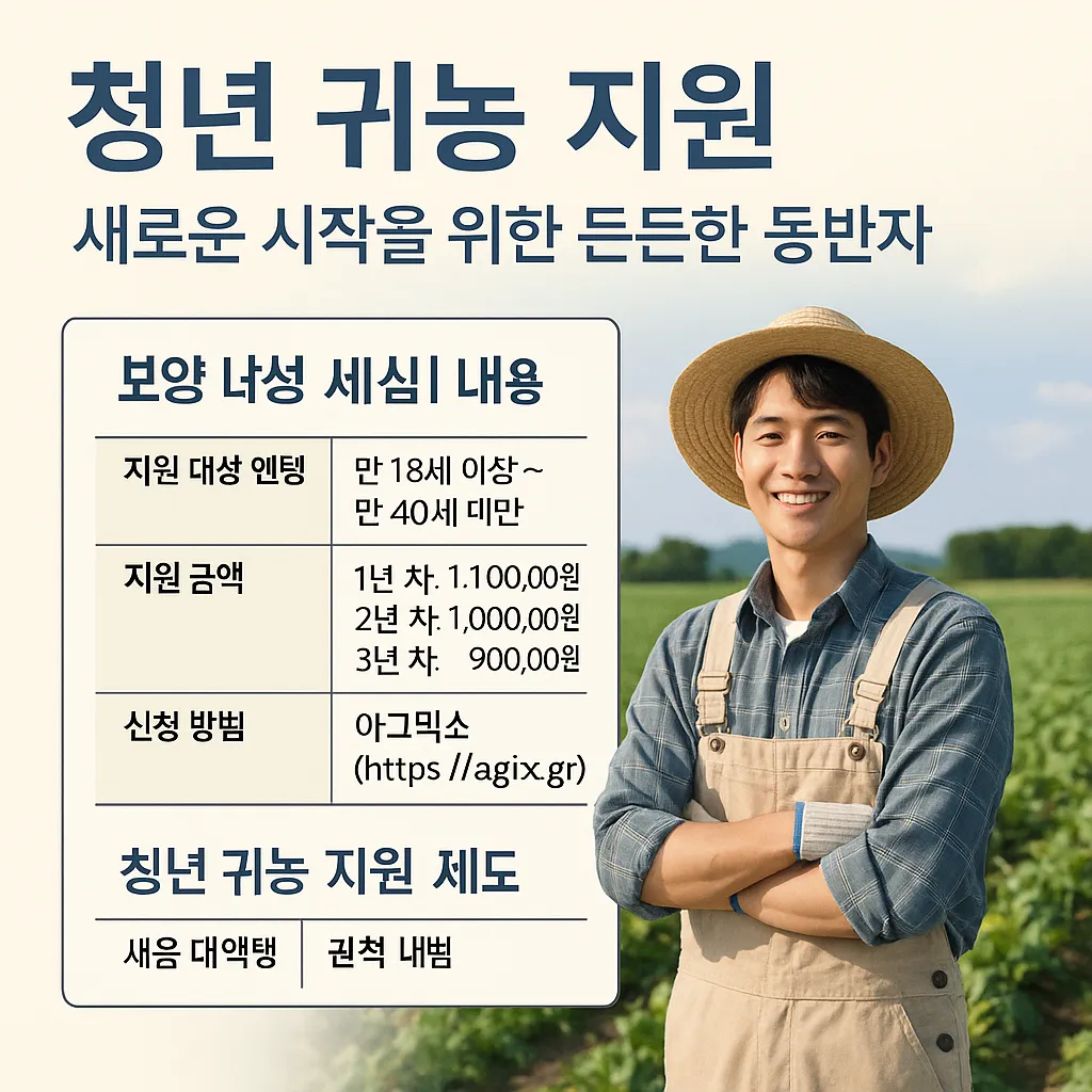청년 귀농 지원금 받을 수 있는 조건 총정리
