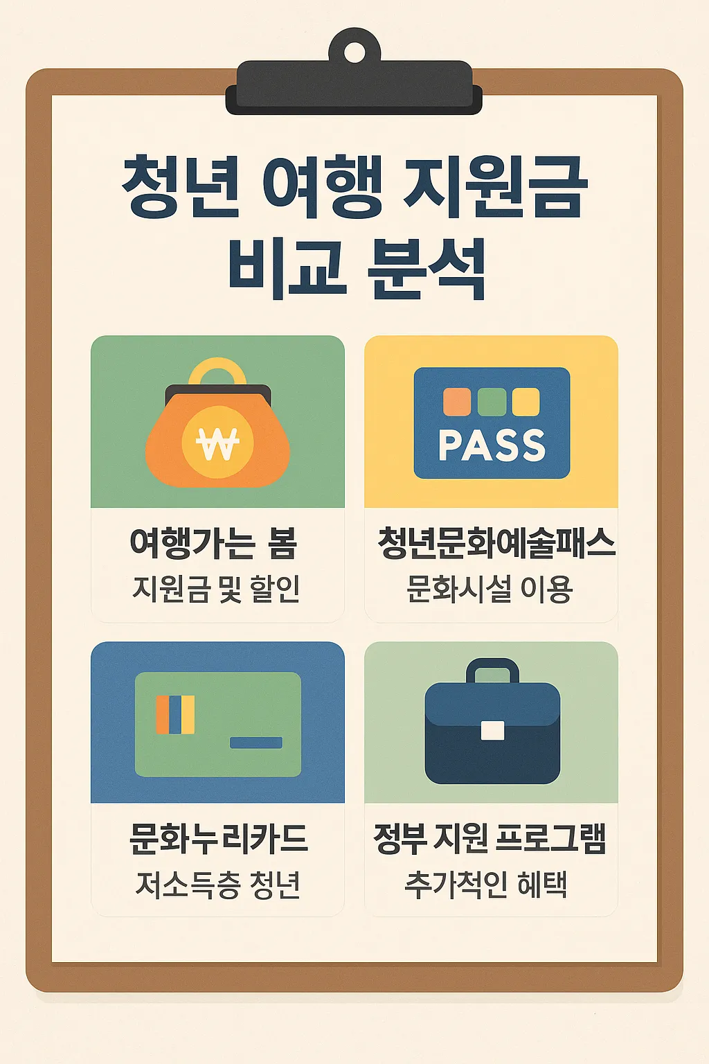 청년 여행 지원금 지원금 비교 분석