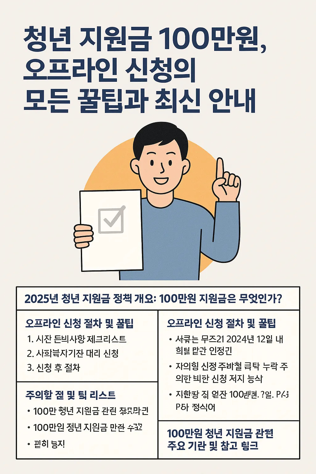 청년 지원금 100 만원 오프라인 신청 팁
