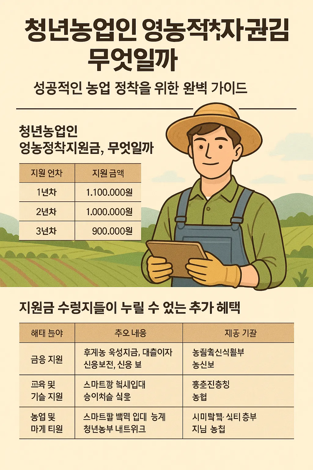 청년 농부 지원금 지원금과 함께 받을 수 있는 혜택