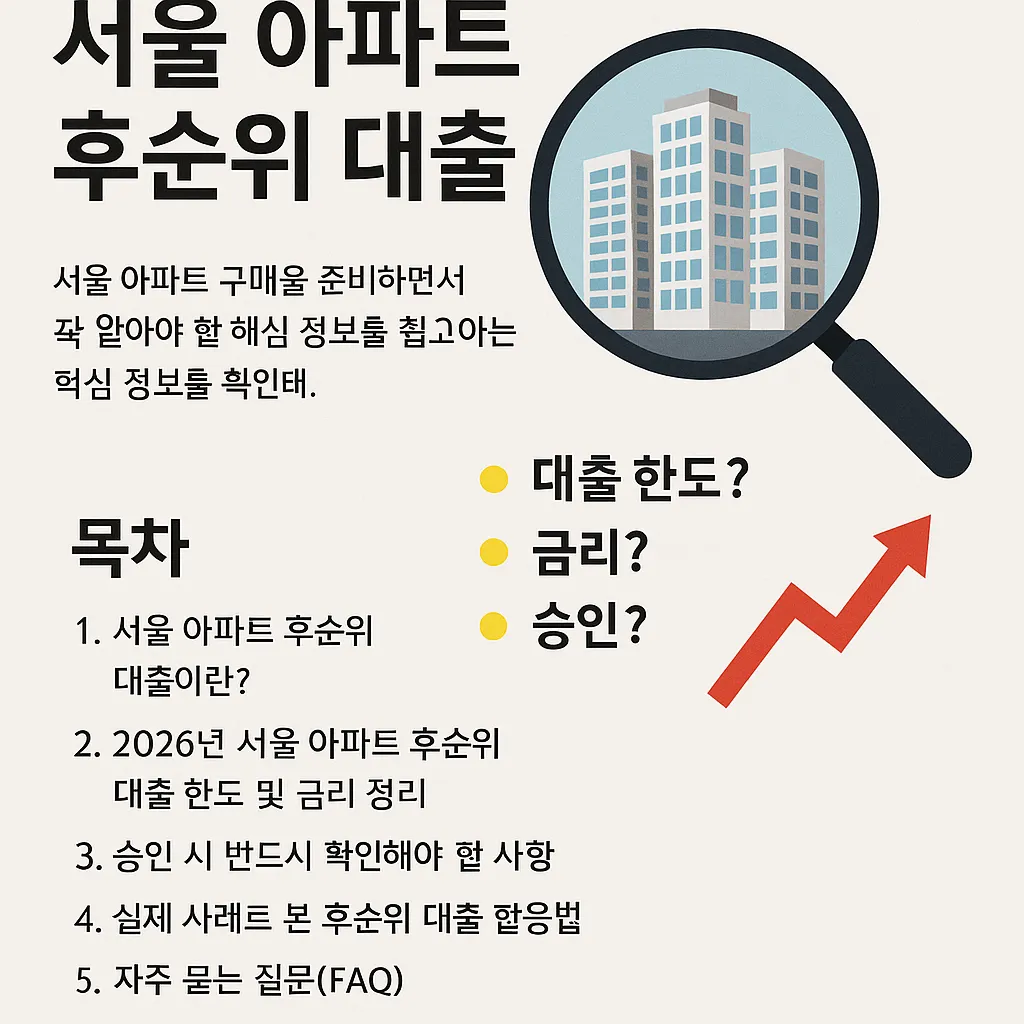 서울 아파트 후순위 대출, 꼭 알아야 할 핵심 정보!