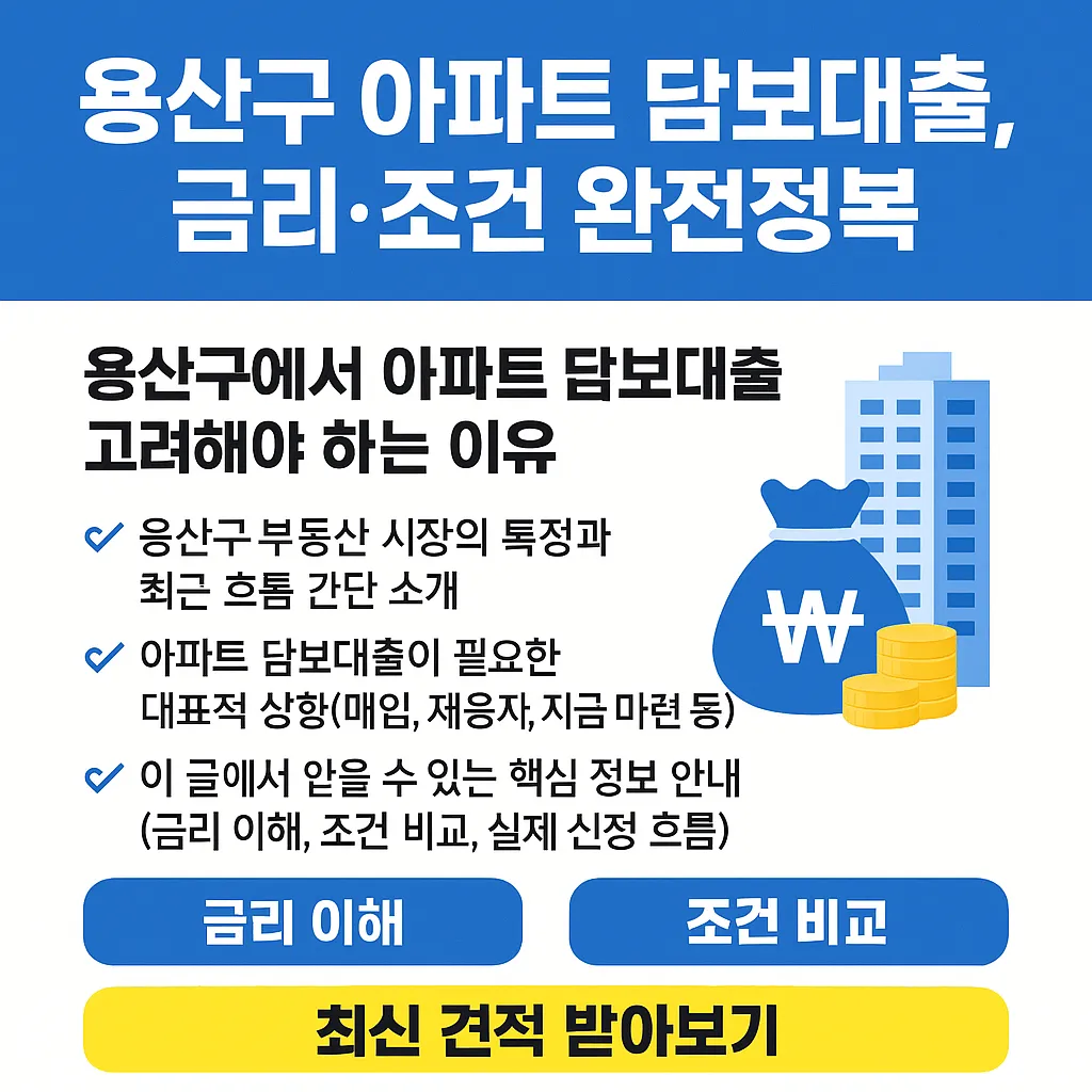 용산구 아파트 담보대출, 금리·조건 완전정복