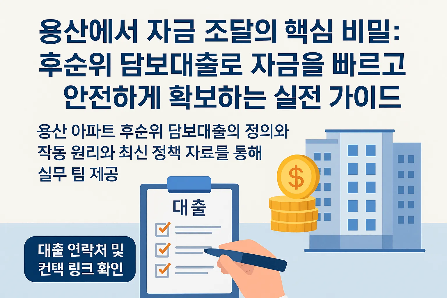 용산에서 아파트 후순위 담보대출로 자금 조달 비결 공개